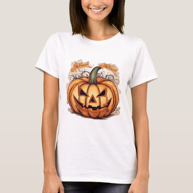 Halloween: Großer Kürbis -  T Shirt (Framsida)