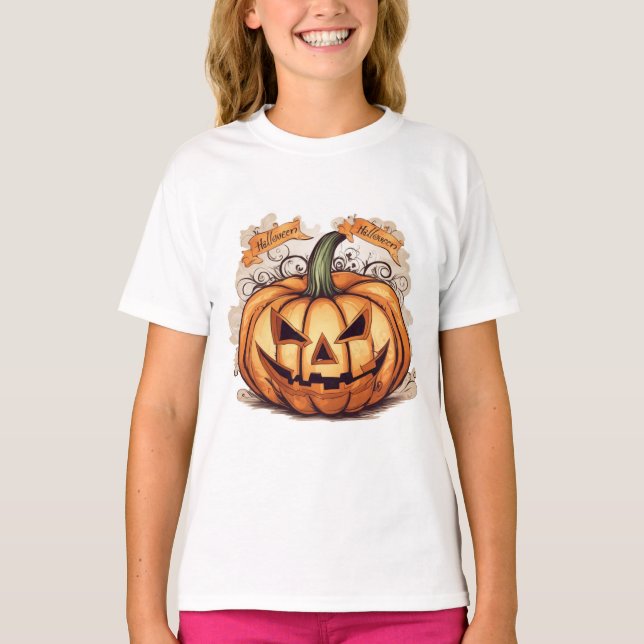 Halloween: Großer Kürbis -  T Shirt (Framsida)