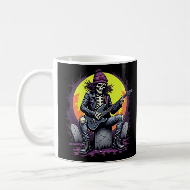 Halloween Grunge Skeleton Kaffemugg (Vänster)