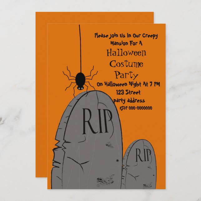 Halloween-gruppinbjudan om kostnadsgrupp inbjudningar (Fram/baksida)