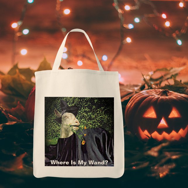 Halloween-guide Goat Tygkasse (Halloween Wizard Goat Tote Bag)
