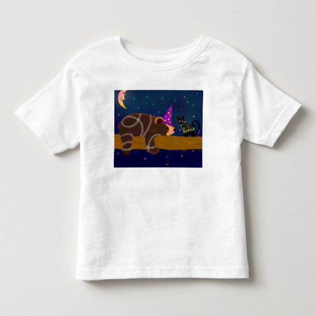 Halloween-guiden Bear och Black Cat T-Shirt (Framsida)