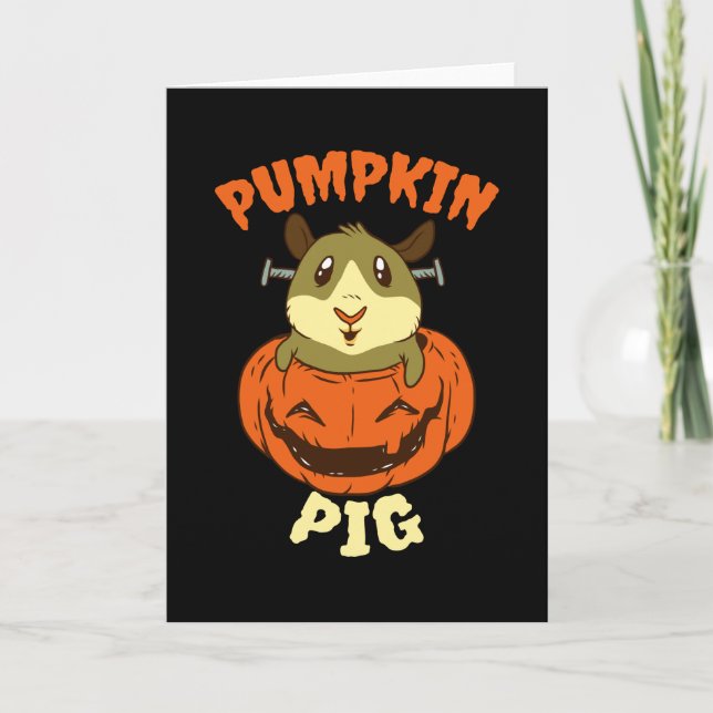 Halloween Guinea Gris Pumpkin Kort (Framsida)
