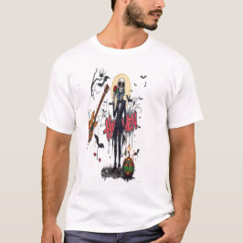 halloween guitar graffiti art anime cool family  t shirt