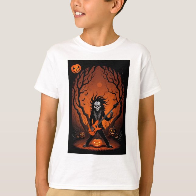 Halloween Guitar Metall T Shirt (Framsida)