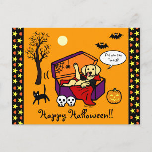 Halloween Gul Lab-vampyr Vykort