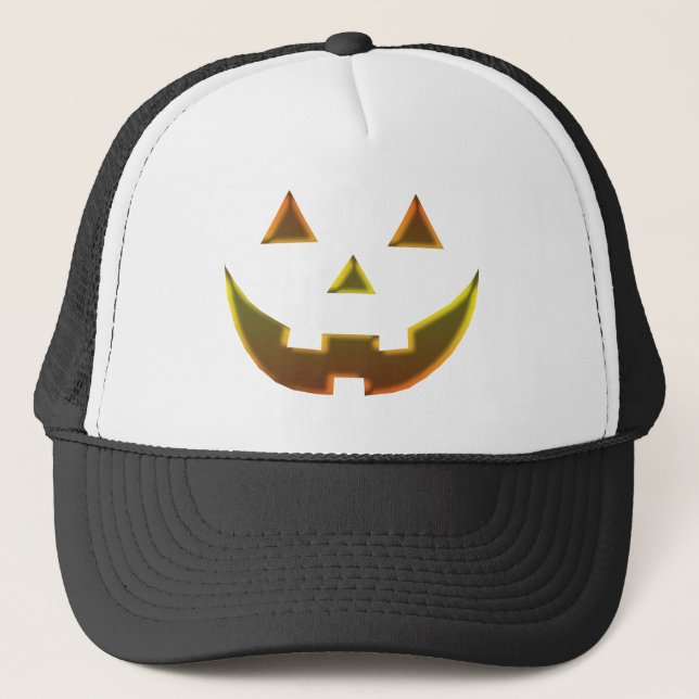 Halloween guld Jack o lantern pumkin ansikte Keps (Framsida)