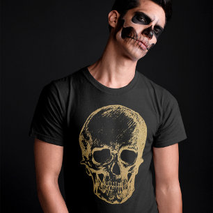 Halloween Guld Skull T-shirt MANAR