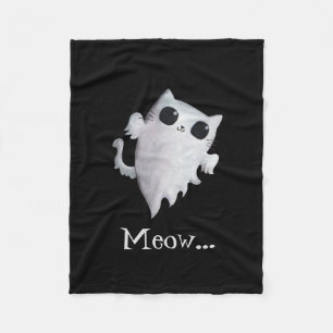 Halloween gullig spökekatt fleecefilt