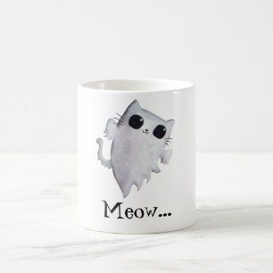 Halloween gullig spökekatt kaffemugg