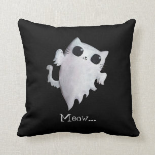 Halloween gullig spökekatt kudde