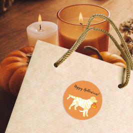 Halloween Gult Labrador Mummy Stickers Runt Klistermärke
