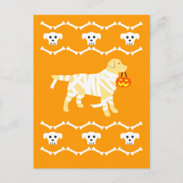 Halloween Gult Labrador Mummy-vykort Vykort