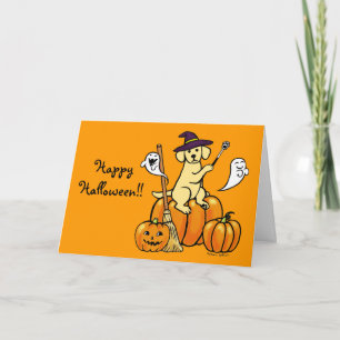 Halloween Gult Labrador Tecknad 2 Kort