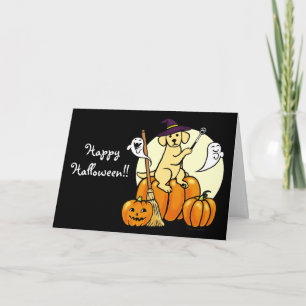 Halloween Gult Labrador Tecknad 2 Kort