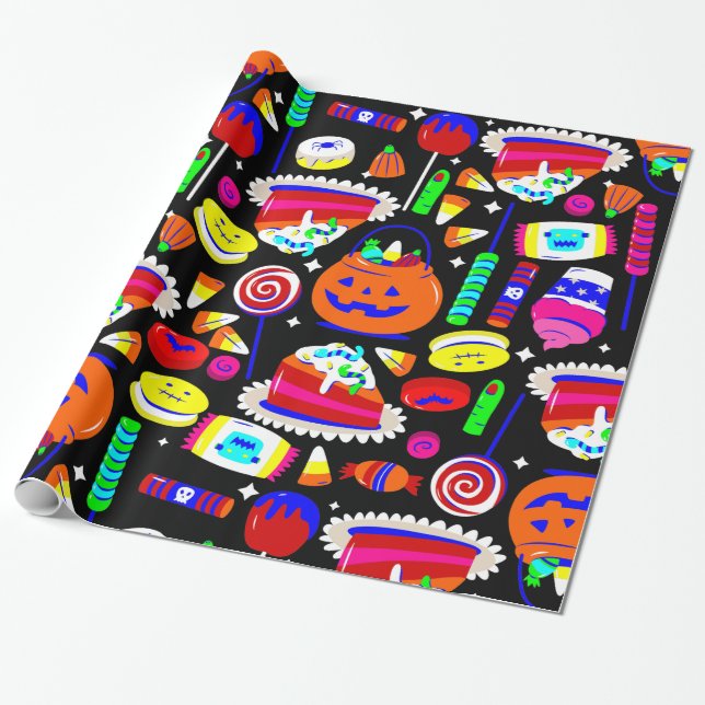 halloween gummy candy corn tårta presentpapper (Utrullad)