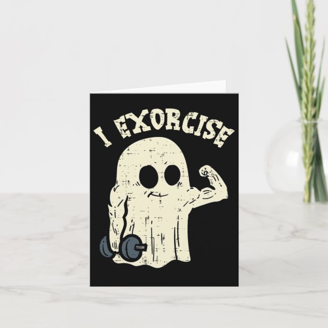 Halloween Gym Ghost I Exorcize Roligt Workout Cost Kort (Framsida)