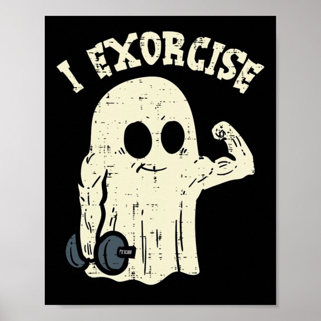 Halloween Gym Ghost I Exorcize Roligt Workout Cost Poster (Framsidan)