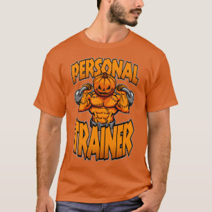 Halloween Gym Personal Trainer Pumpkin Kettlebell T Shirt