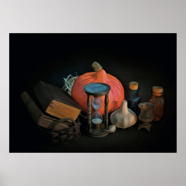 Halloween: häggexterna preparerade på ett bord poster (Framsidan)