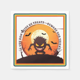 Halloween Hairy Little Monster Bus eller godis Pappersservett