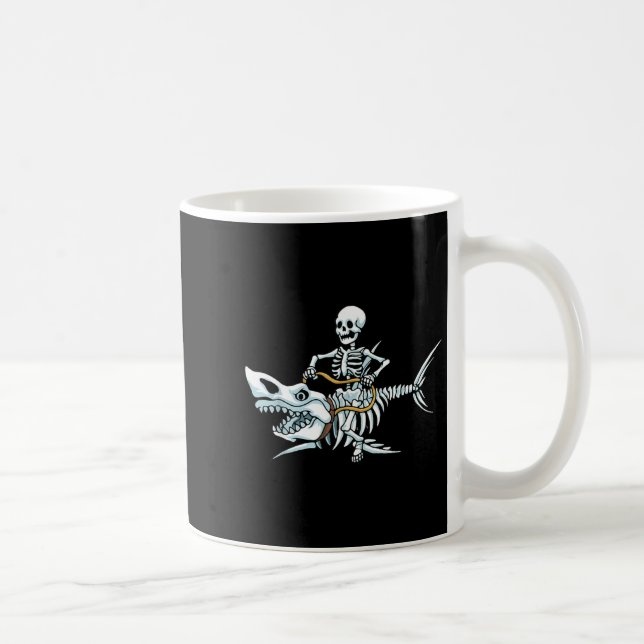 Halloween hajskelett rolig Halloween Kaffemugg (Höger)