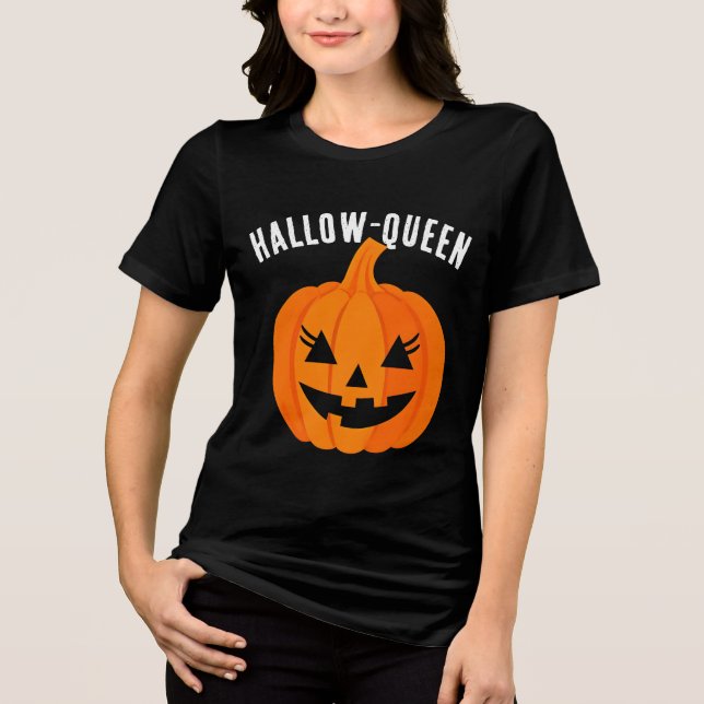 Halloween Hallow-Queen Jack-O-Lantern Anpassningsb T Shirt (Framsida)