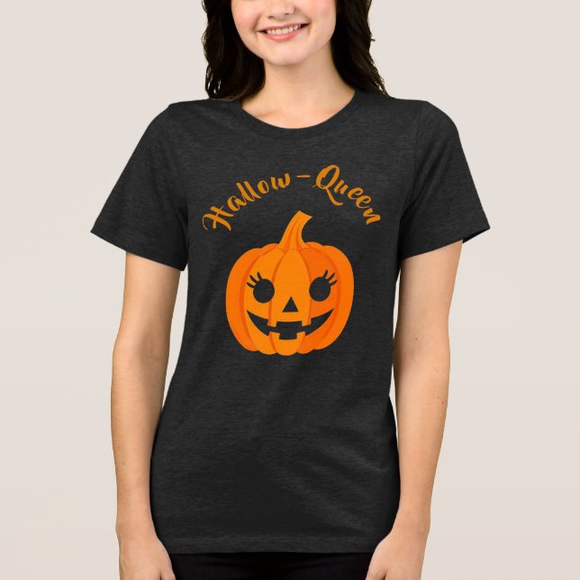 Halloween Hallow-Queen Jack-O-Lantern Anpassningsb T Shirt (Framsida)