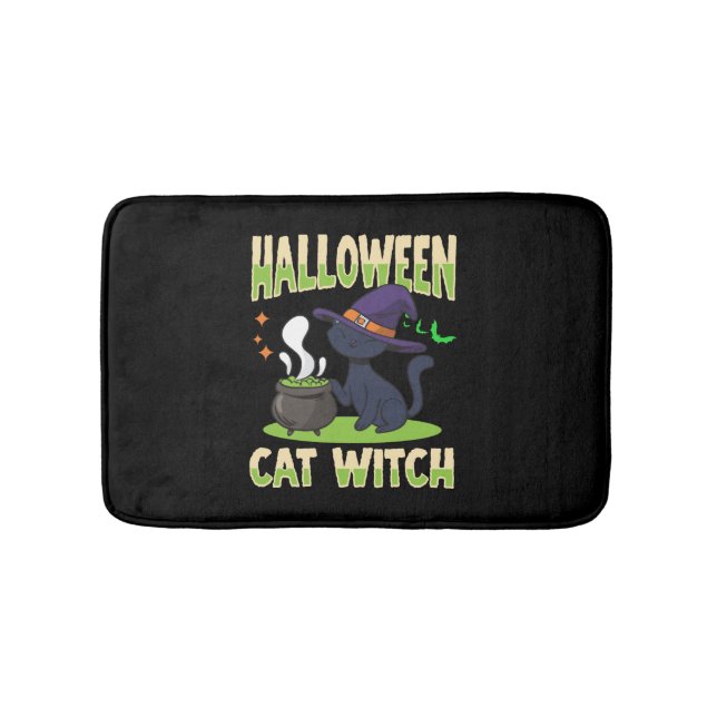 Halloween Halloween Cat Witch Badrumsmatta (Framsidan)