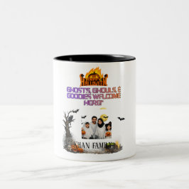 Halloween, Halloween familj, personlig Hallowee Två-Tonad Mugg