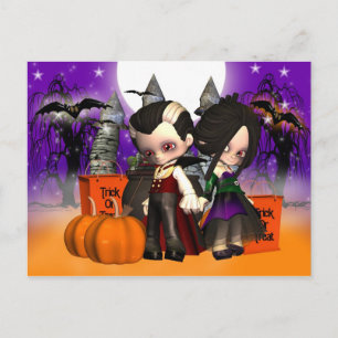 Halloween, Halloween firande, Halloween Night Inbjudan Vykort
