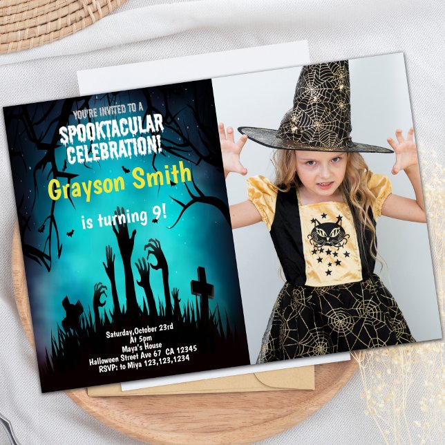 Halloween Halloween-inbjudningar med Photo Inbjudningar (Halloween Halloween Invitations with photo)