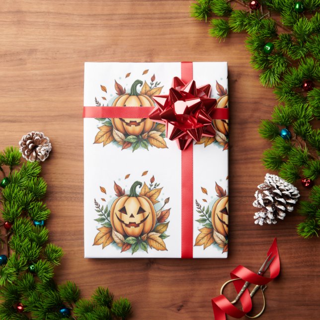 halloween, halloween jack-o-lantern, jack-o-lanter presentpapper (Julgåva)