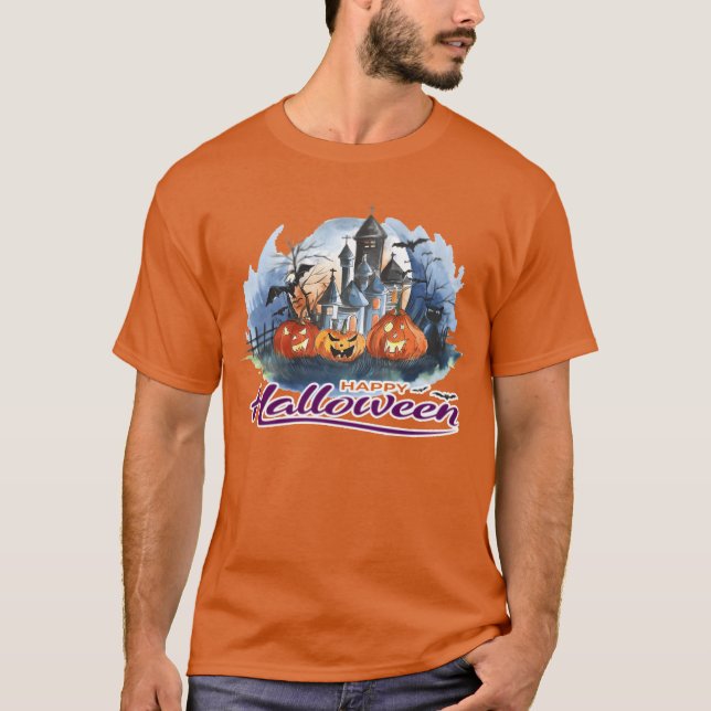 Halloween halloween-pumpretro t shirt (Framsida)