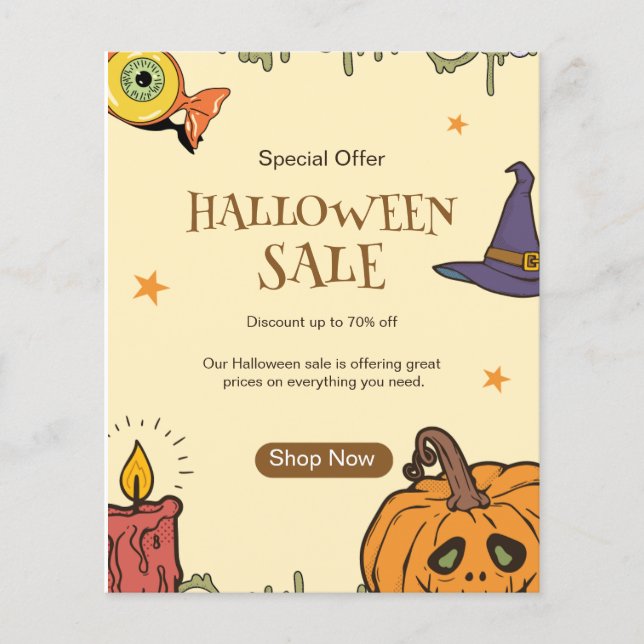 Halloween Halloween Sale Flyer, Halloween Natt Flygblad (Framsidan)