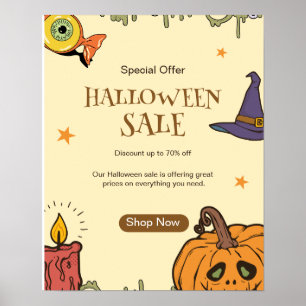Halloween Halloween Sale Flyer, Halloween Natt Poster