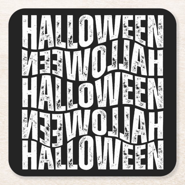 HALLOWEEN HALLOWEEN VARP TYPOGRAFI UNDERLÄGG PAPPER KVADRAT (Framsidan)