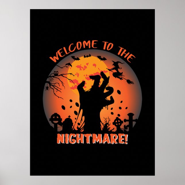 Halloween hälsar välkommen till mardrömmen poster (Framsidan)
