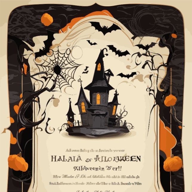 Halloween Hälsning Card Anteckningskort (Halloween Invitation Card)