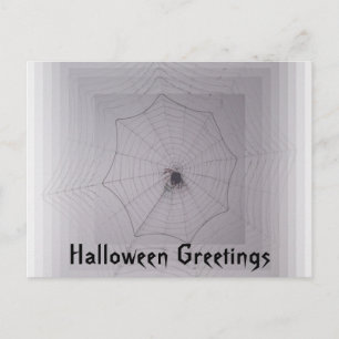 Halloween Hälsning Cute Spider med oändlig Webben Vykort