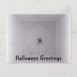 Halloween Hälsning Cute Spider med oändlig Webben Vykort