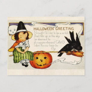 Halloween Hälsning från Little Witch Vykort