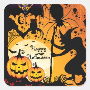 Halloween hälsning_ fyrkantigt klistermärke