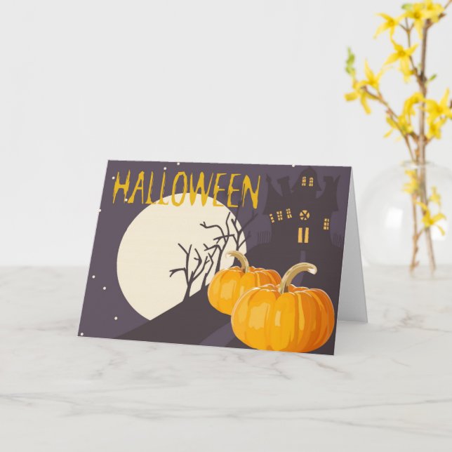 Halloween Hälsning-hälsningskort Kort (Gul blomma)