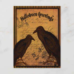 Halloween Hälsning - Kråkor Vykort