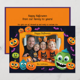 Halloween hälsning med anpassningsbar-fotokort kort