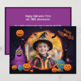 Halloween hälsning med anpassningsbar-fotokort kort