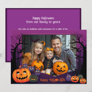 Halloween hälsning med anpassningsbar-fotokort kort