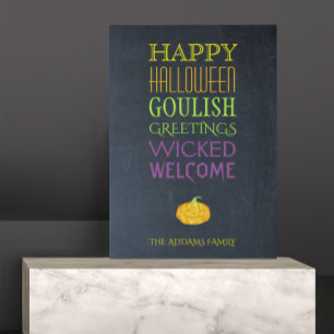 Halloween Hälsning Personlig Text Canvas