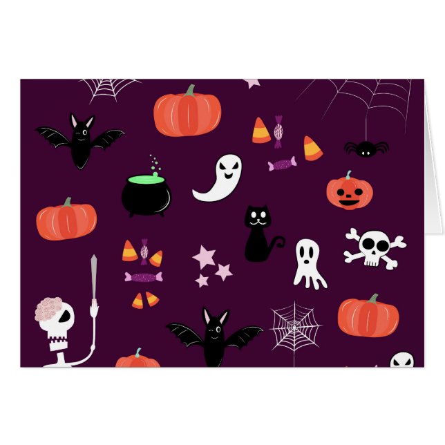 Halloween Hälsningskort (Framsidan Horizontal)
